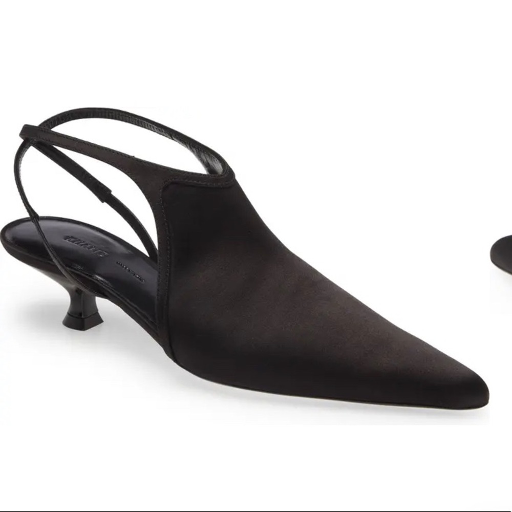 Khaite black silk Lafayette pump, size 37
